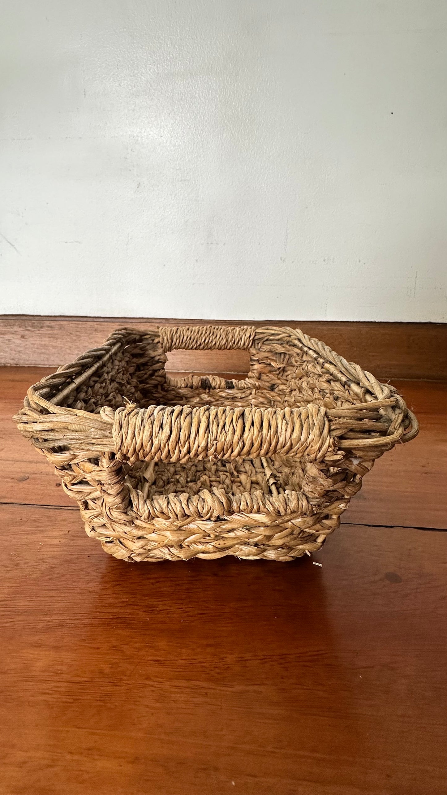 Rectangle Weave Basket Varnished