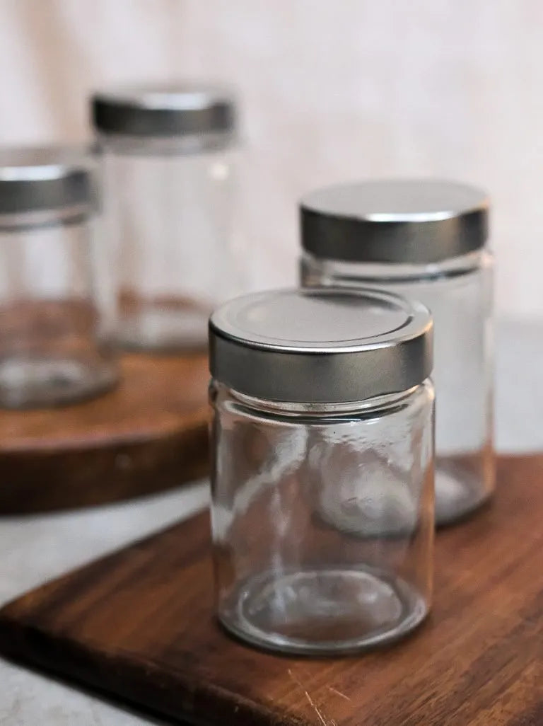 Glass Food Jar (Silver Cap)