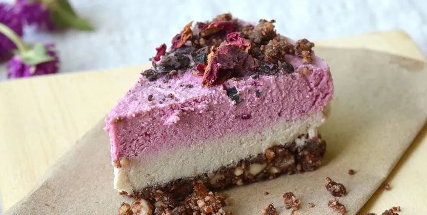 Raw Chocolate Beet Layered Dairy-free Cheesecake