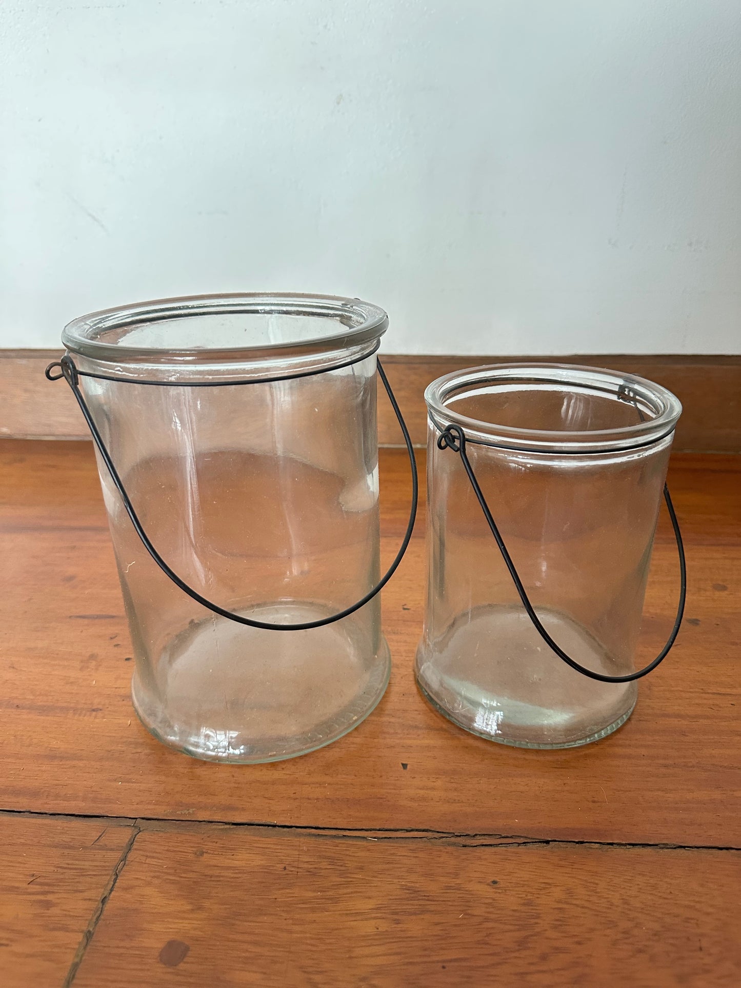 Display Vase (Glass) - Clear Black Handle-Large