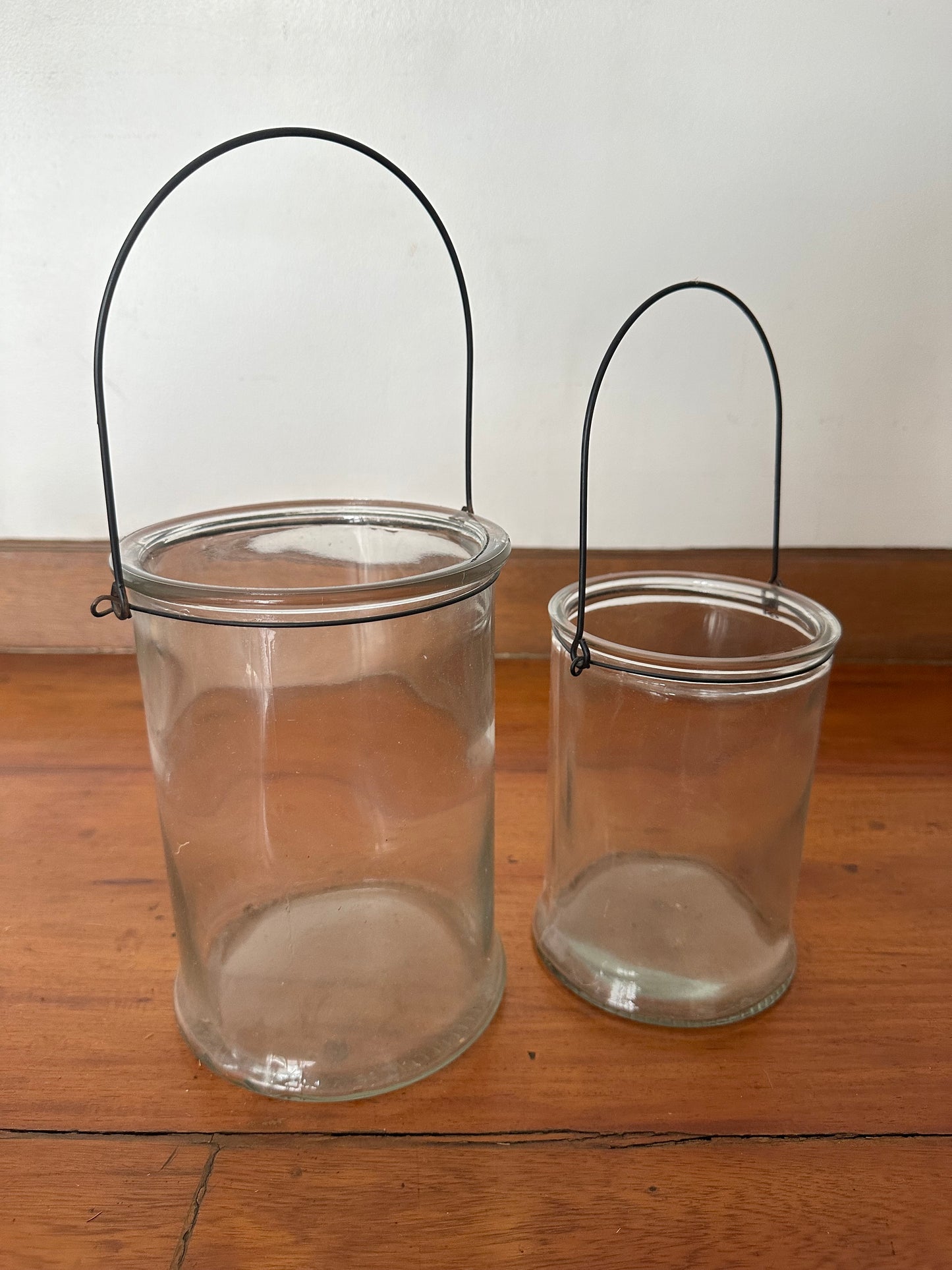 Display Vase (Glass) - Clear Black Handle-Large