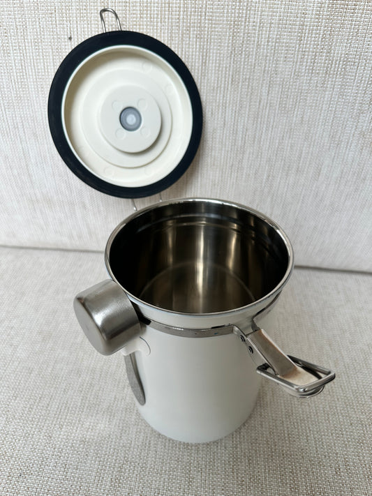 Stainless Steel Canister 1.8L (White) with Spoon