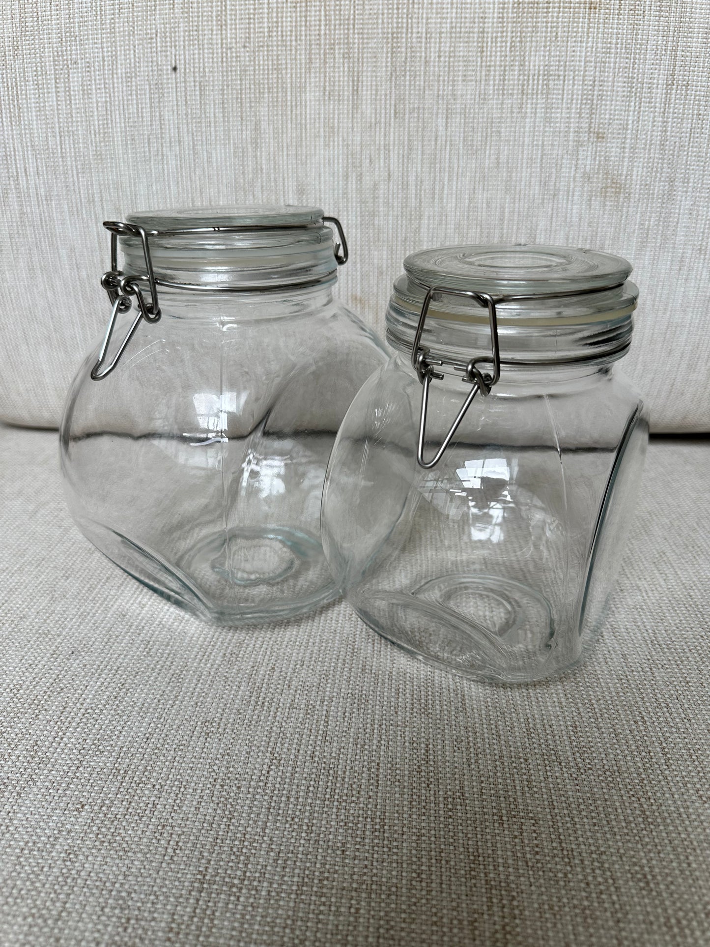 Glass Hermetic Slanted Cookie Jar - Large