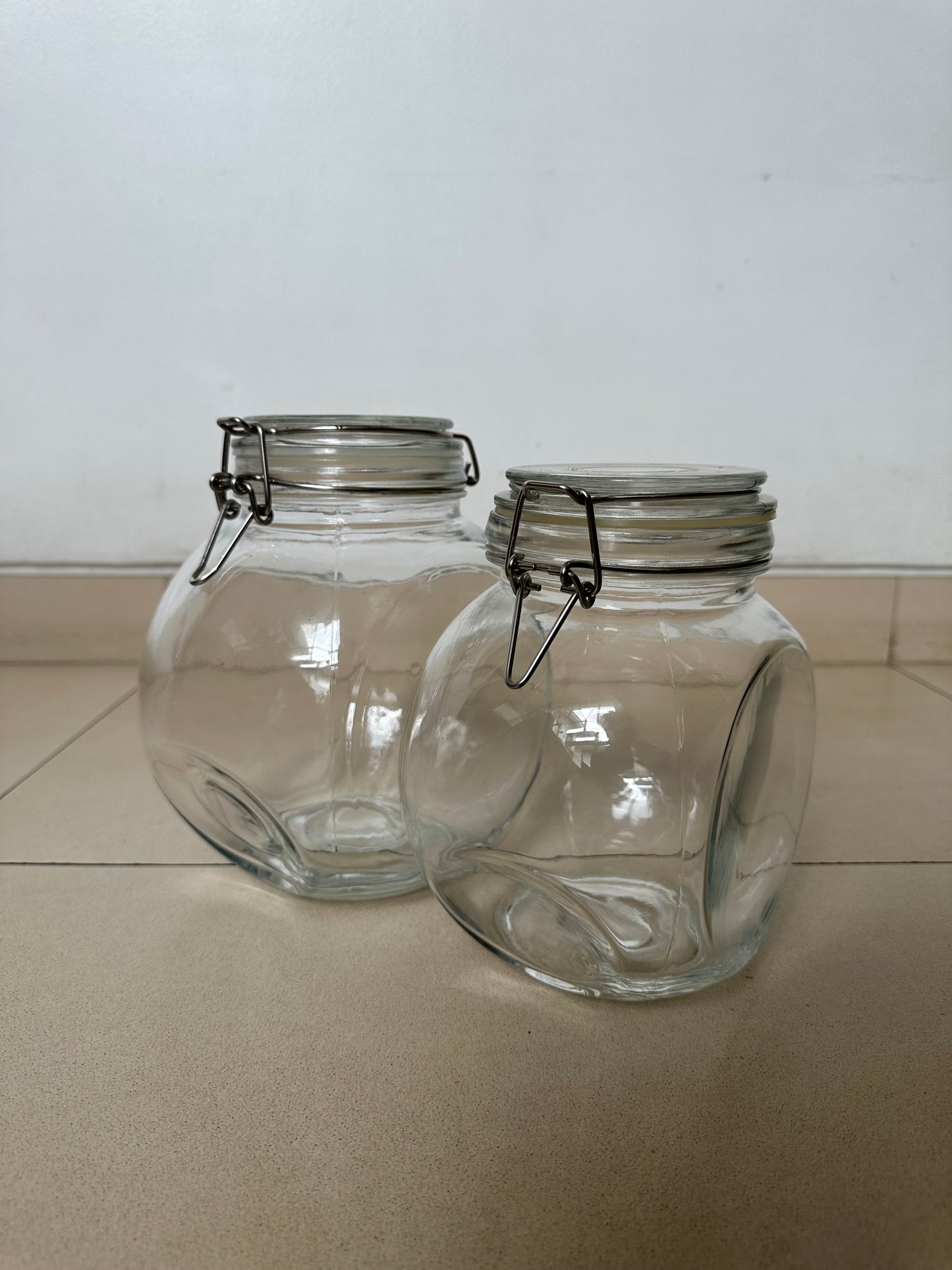 Glass Hermetic Slanted Cookie Jar - Large
