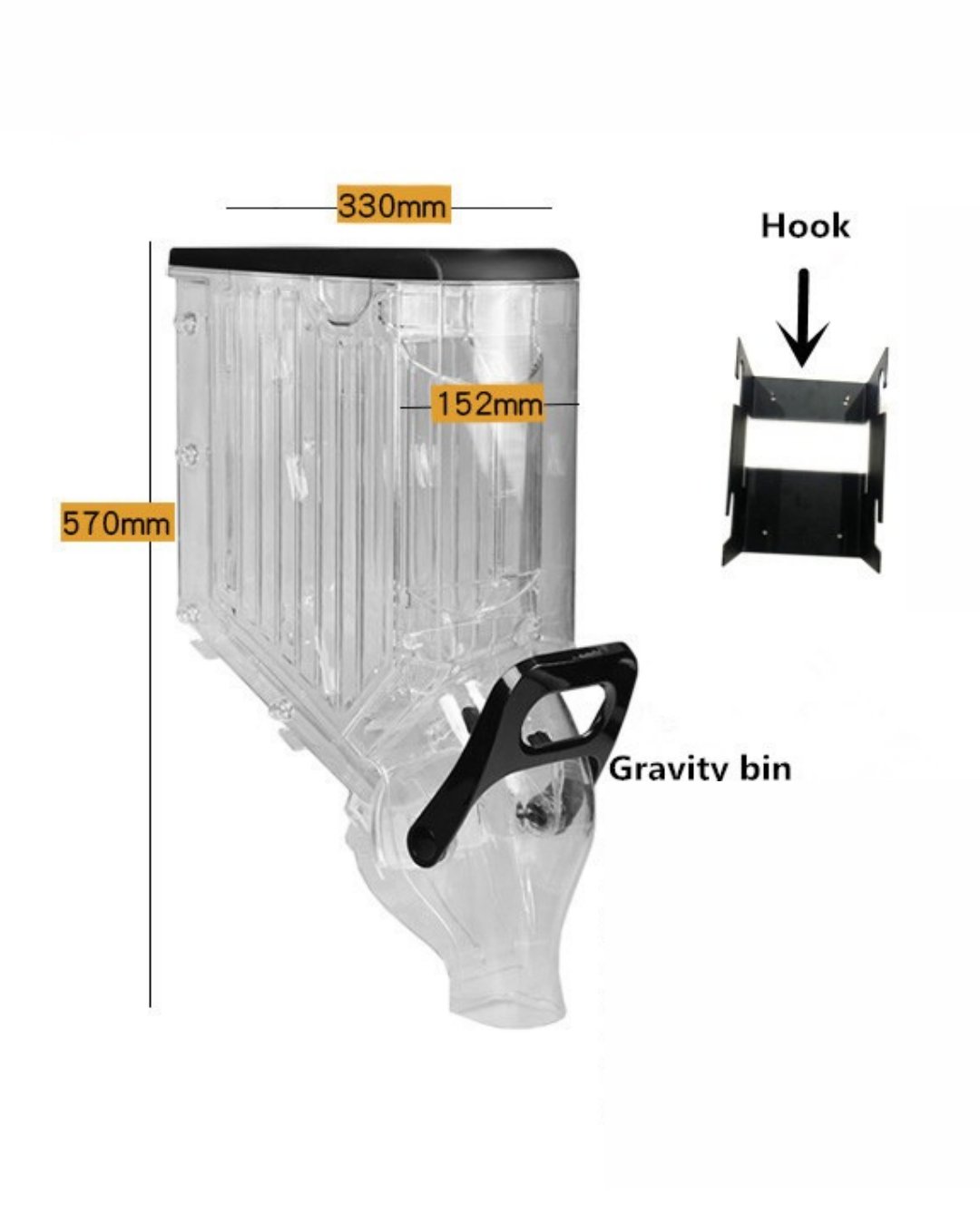 Acrylic Gravity Bin 15cm (Used)