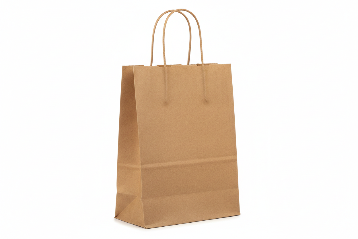 brown paper bag with a twin handle